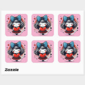 Valentine Girl Art 3 Inch Sticker – Kawaii Love (Blatt)