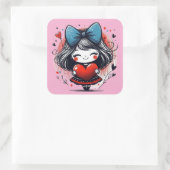 Valentine Girl Art 3 Inch Sticker – Kawaii Love (Tasche)