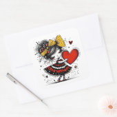 Valentine Girl Art 3 Inch Sticker – Kawaii Love (Umschlag)