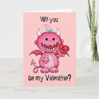 Valentine Girl Devil Feiertagskarte
