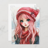 Valentine Girl Feiertagspostkarte (Vorne/Hinten)