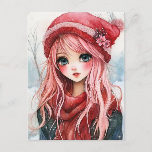 Valentine Girl Feiertagspostkarte (Vorderseite)