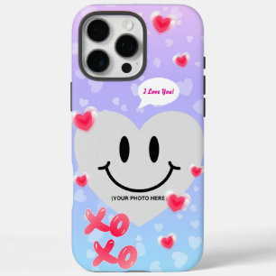Valentine Glass Heart Balloon Bubblegum Couple iPhone 16 Pro Max Hülle
