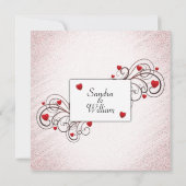 Valentine Glitzer Hochzeit Einladung (Rückseite)