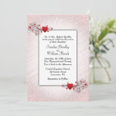 Valentine Glitzer Hochzeit Einladung (Stehend Vorderseite)