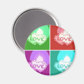 Valentine Glows Herz Magnet (Vorderseite/Rückseite)