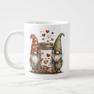 Valentine Gnome Coffee Mug – Cute Love Jar Design Jumbo-Tasse