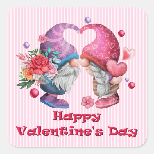 Valentine Gnome Couple Stickers (Vorderseite)