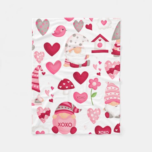 Valentine Gnome Fleece Blanket (Vorderseite)
