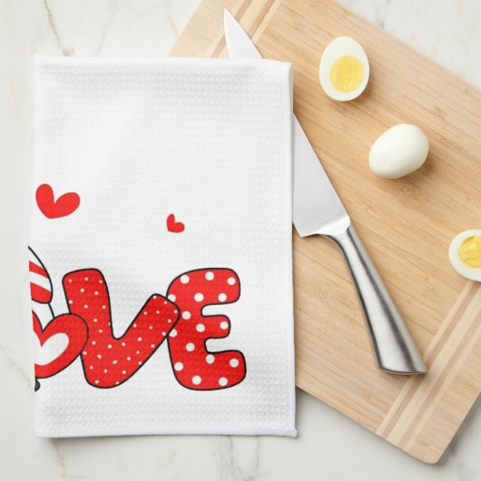 Valentine gnome geschirrtuch (Viertel Falte)