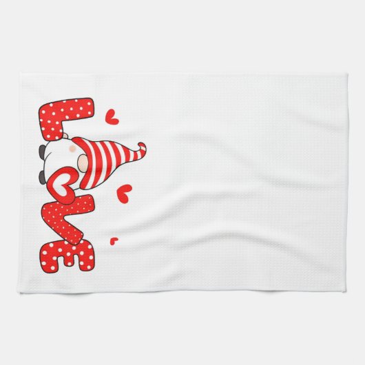 Valentine gnome geschirrtuch (Horizontal)