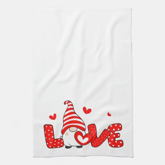 Valentine gnome geschirrtuch (Vertikal)