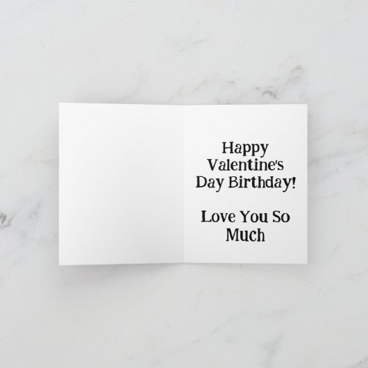 Valentine Gnome Happy Valentines Birthday Karte (Innenseite)