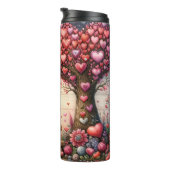 Valentine Gnome Heart Tree Thermosbecher (Nach rechts gedreht)