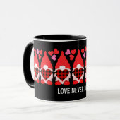 VALENTINE GNOME-Liebe Versage nie Tasse (Vorderseite Links)