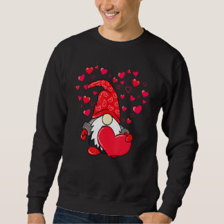 Valentine Gnome Love Heart Happy Valentines Day Wo Sweatshirt