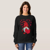 Valentine Gnome Love Heart Happy Valentines Day Wo Sweatshirt (Vorne ganz)