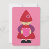 Valentine Gnome mit Herzeinladung Einladung (Vorderseite)