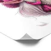 Valentine Gnome mit rosa Herzblasen Poster (Ecke)