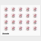 Valentine Gnome Personalisiert Name Round Stickers (Blatt)