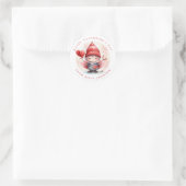 Valentine Gnome Personalisiert Name Round Stickers (Tasche)
