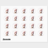Valentine Gnome Personalisiert Name Round Stickers (Blatt)