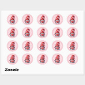 Valentine Gnome Personalisiert Name Round Stickers (Blatt)