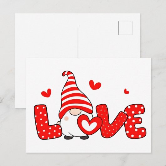 Valentine gnome postkarte (Vorne/Hinten)