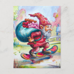 Valentine Gnome Postkarte