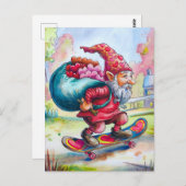 Valentine Gnome Postkarte (Vorne/Hinten)