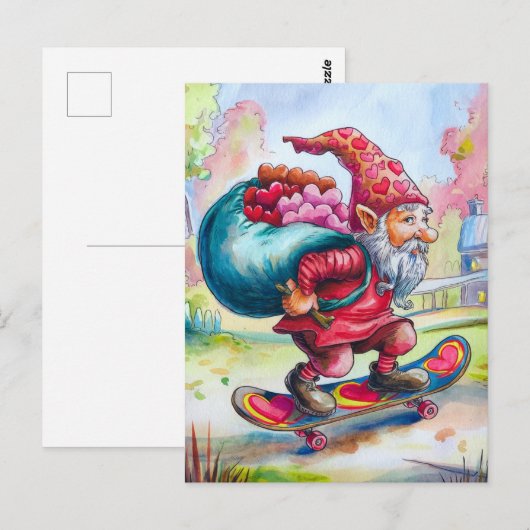 Valentine Gnome Postkarte (Vorne/Hinten)