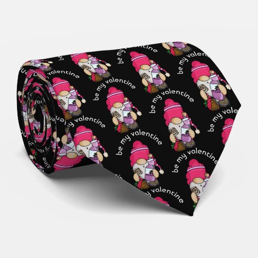 Valentine Gnome und Wein Krawatte (Gerollt)