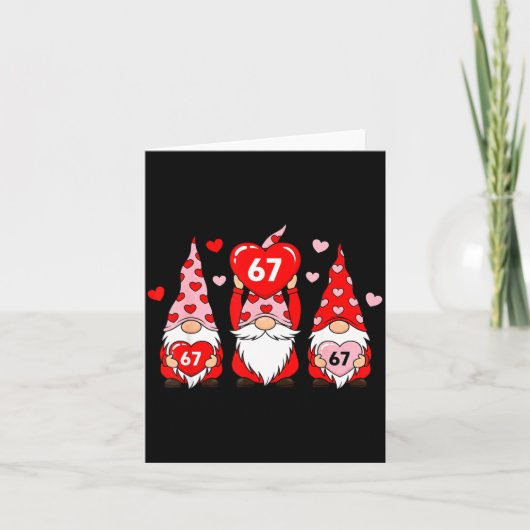 Valentine Gnomes 67 Funny Meme Cute Love Gnome Cou Karte (Vorderseite)