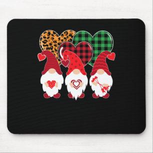 Valentine Gnomes Holding Heart Leopard Happy Valen Mousepad