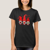 Valentine Gnomes Holding Heart Leopard Happy Valen T-Shirt (Vorderseite)