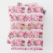 Valentine Gnomes in Liebe Set von 3 Designs Geschenkpapier Set (Beispiel)