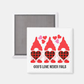 VALENTINE GNOMES Liebe Versage nie Magnet (Vorderseite/Rückseite)