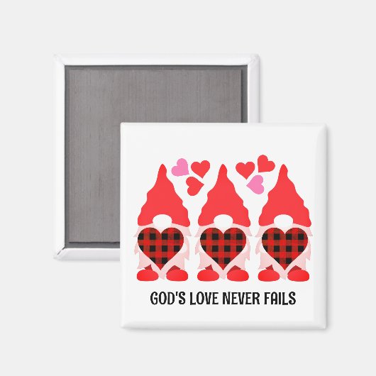 VALENTINE GNOMES Liebe Versage nie Magnet (Vorderseite/Rückseite)