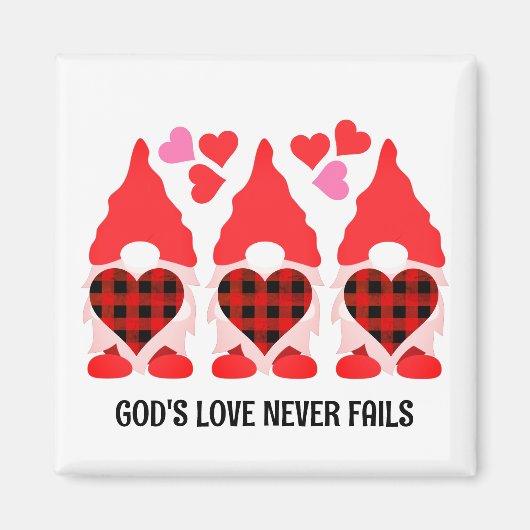 VALENTINE GNOMES Liebe Versage nie Magnet (Vorne)