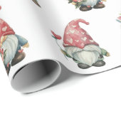 Valentine Gnomes on White Geschenkpapier (Rolleneckpunkt)