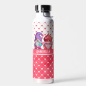 Valentine Gnomes und Herzmuster Personalisiert Trinkflasche (Links)