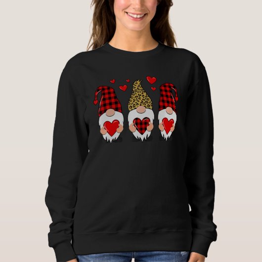 Valentine Gnomes Valentine's Day Love Leopard Buff Sweatshirt (Vorderseite)