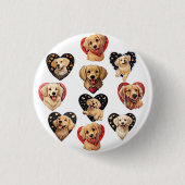 Valentine Golden Retriever Dog Button (Vorderseite)