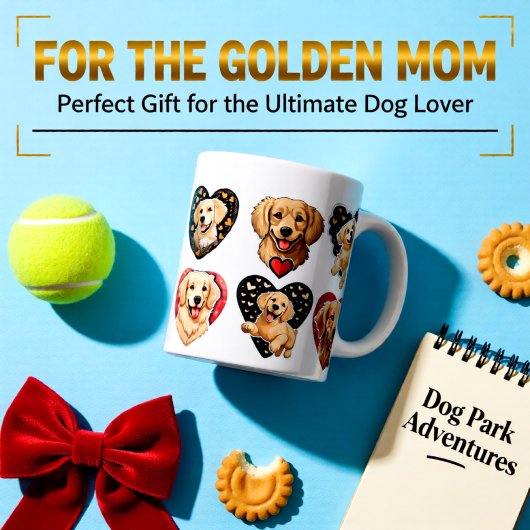 Valentine Golden Retriever Dog Jumbo-Tasse