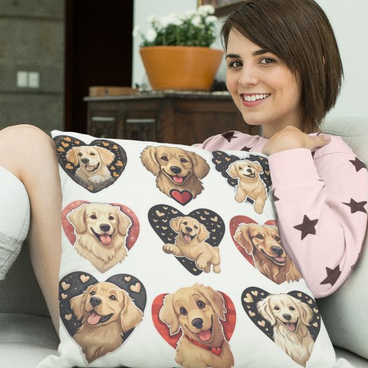 Valentine Golden Retriever Dog Kissen