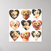 Valentine Golden Retriever Dog Leinwanddruck (Vorderseite)