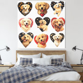 Valentine Golden Retriever Dog Leinwanddruck (Insitu (Schlafzimmer))