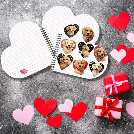 Valentine Golden Retriever Dog Notizblock