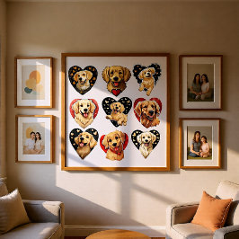 Valentine Golden Retriever Dog Poster