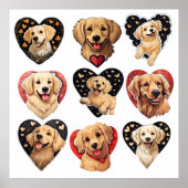 Valentine Golden Retriever Dog Poster (Vorne)
